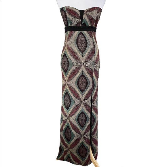 BCBGeneration Metallic shimmer strapless dress - Picture 3 of 13